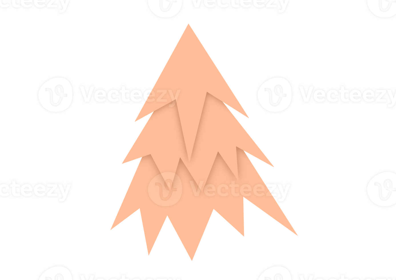 Christmas tree cutout isolated on transparent background. trees happy