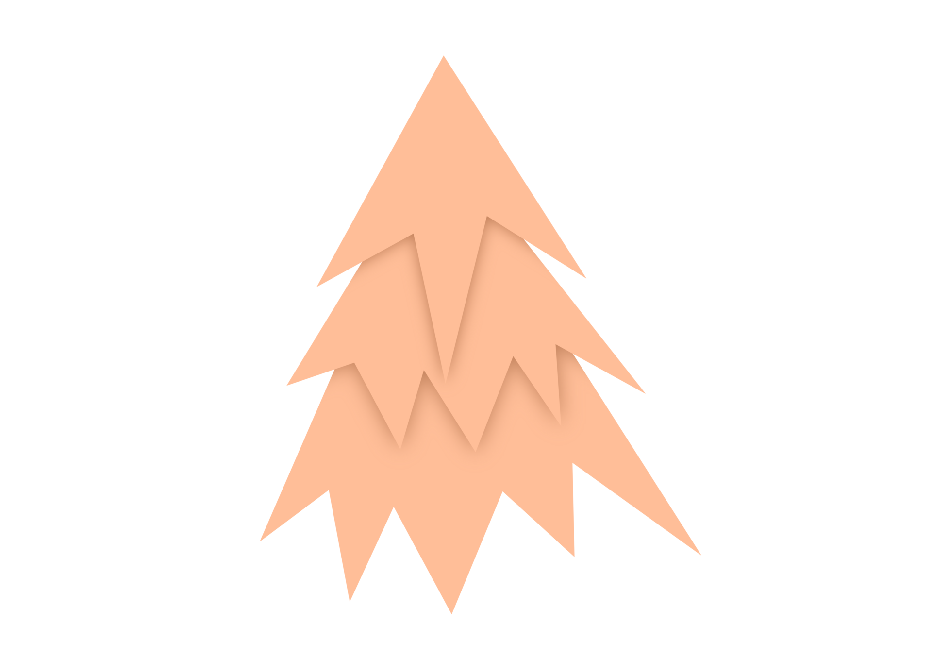 Christmas tree cutout isolated on transparent background. trees happy