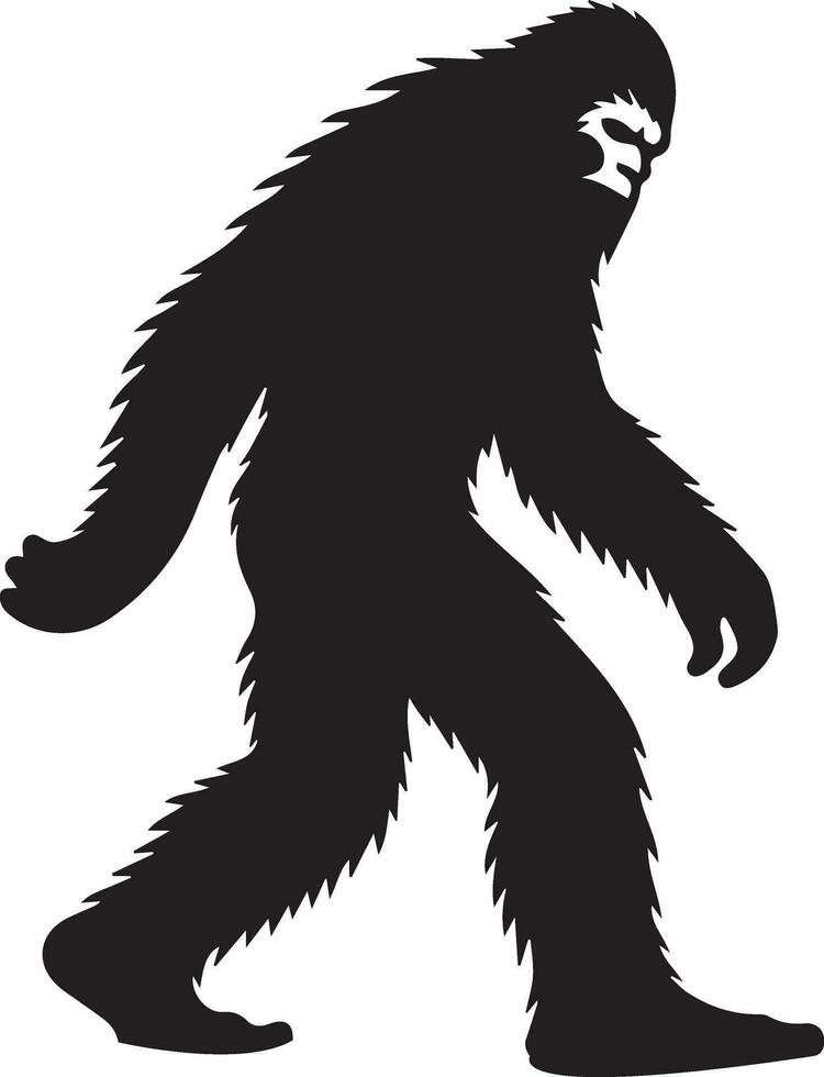 minimal bigfoot animal vector silhouette black color white background