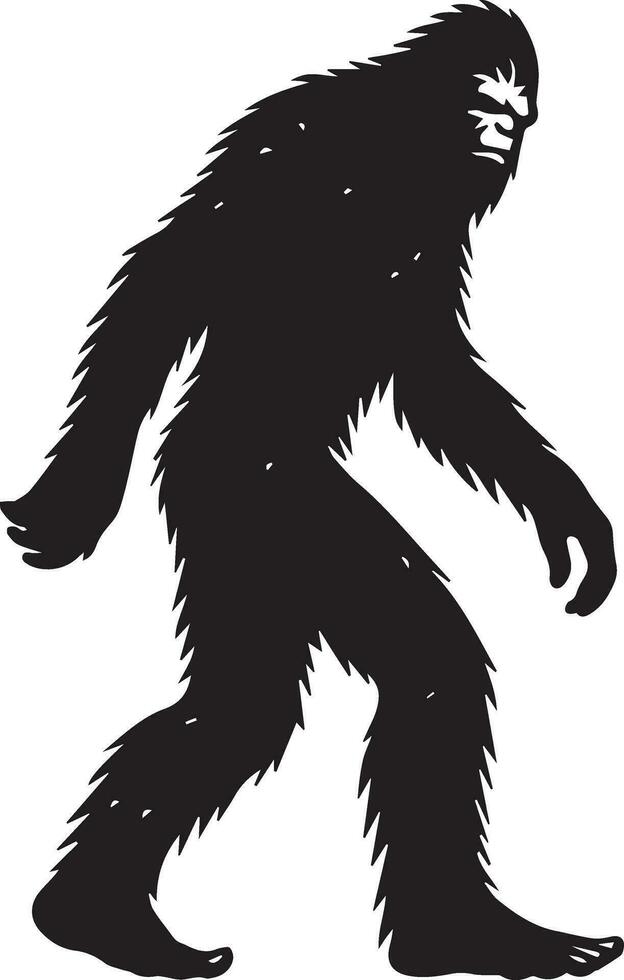 minimal bigfoot animal vector silhouette black color white background 9