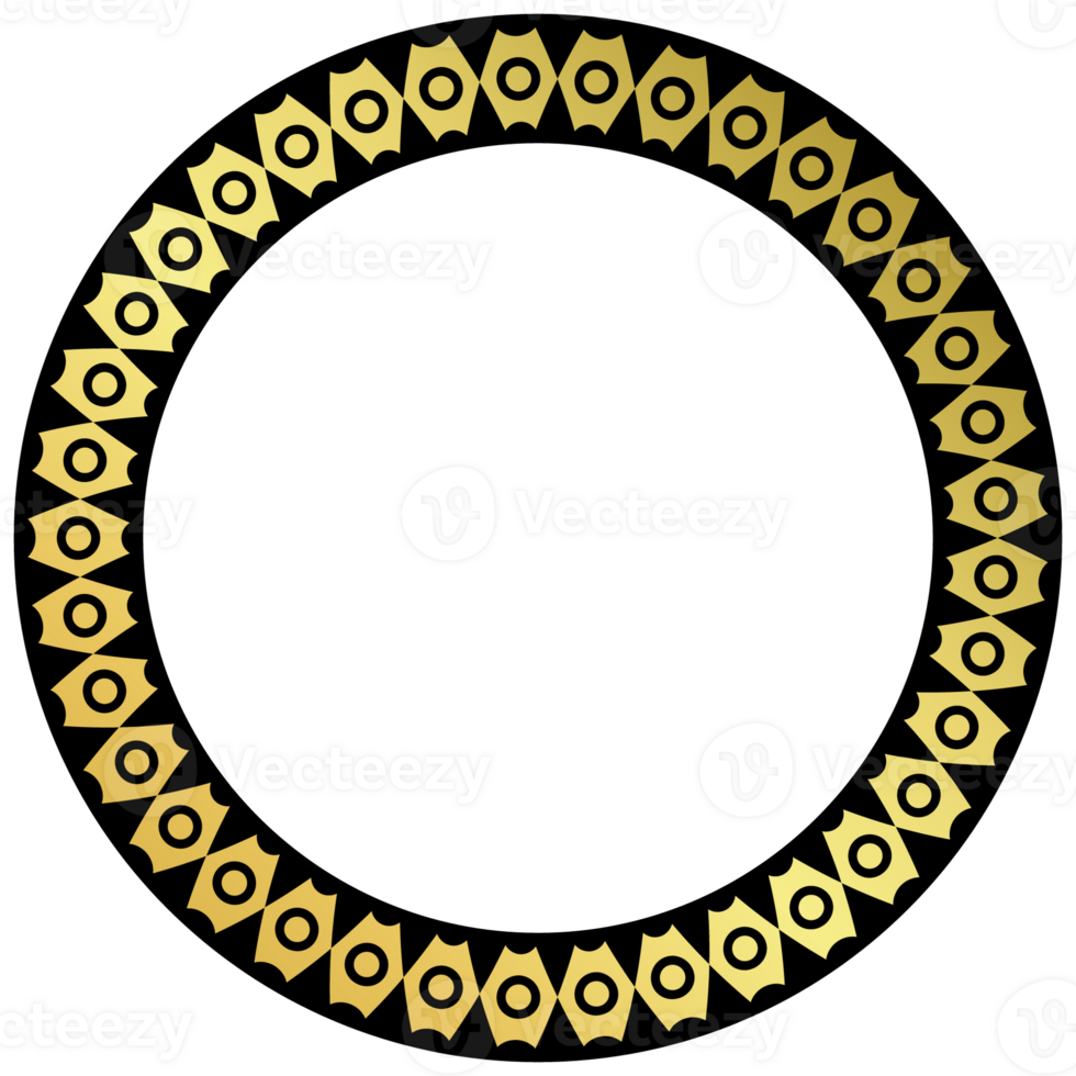 gold frame circle pattern For medals and awards png