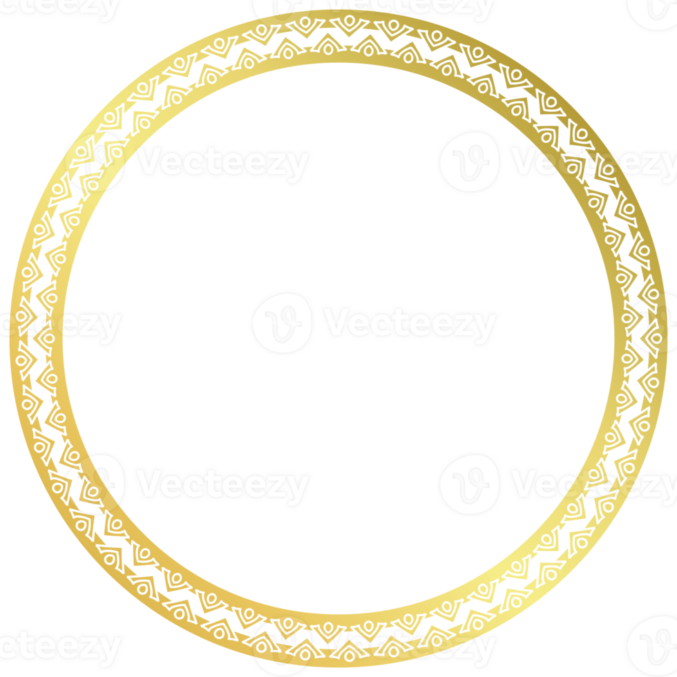 gold frame circle pattern For medals and awards png