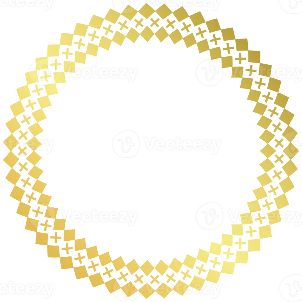 gold frame circle pattern For medals and awards png