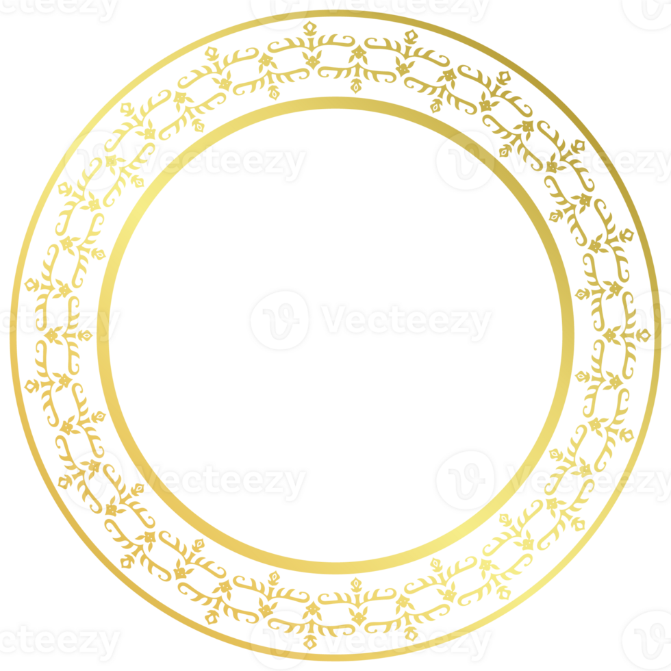 gold frame circle pattern For medals and awards png