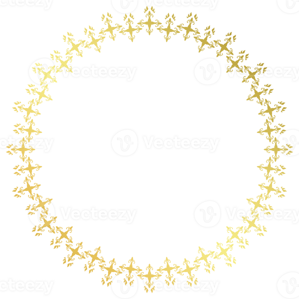 gold frame circle pattern For medals and awards png