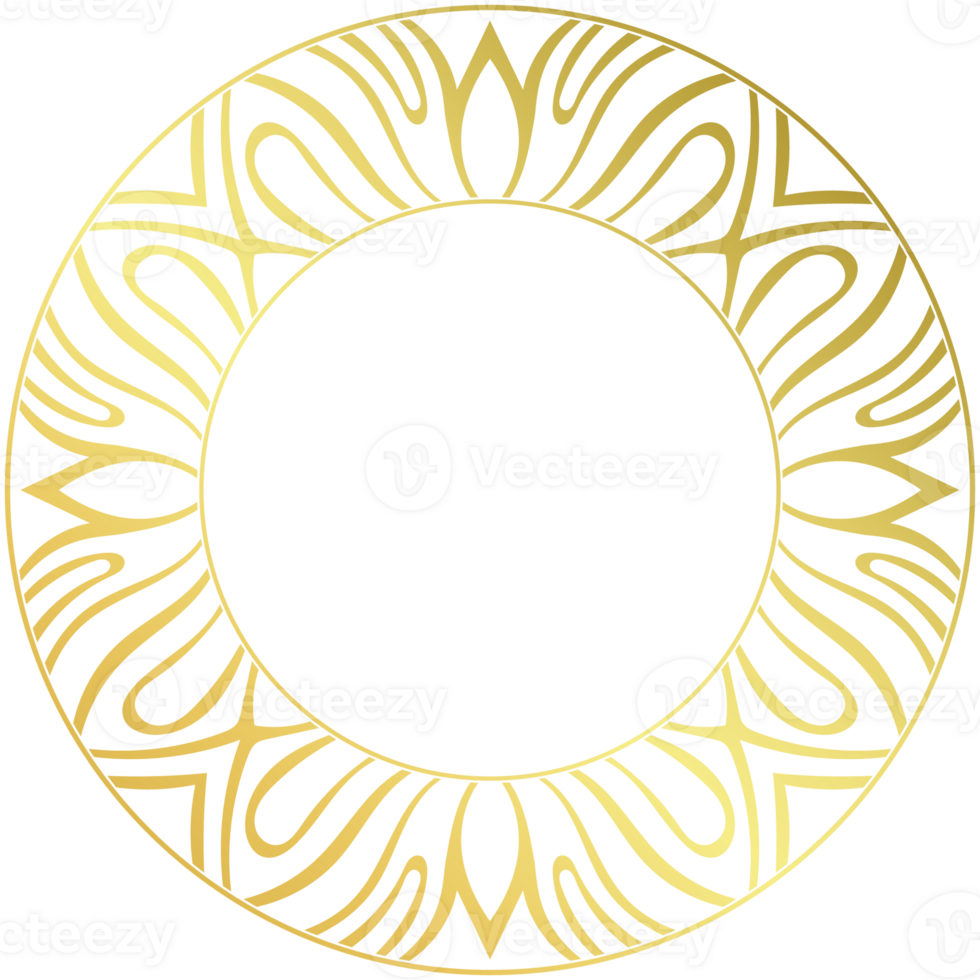 gold frame circle pattern For medals and awards png