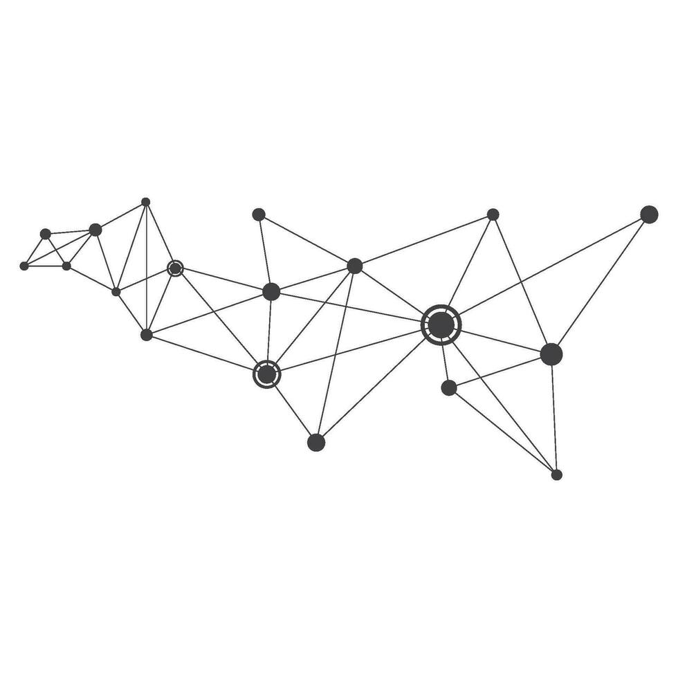 Polygonal Space Background with Connecting Dots and Lines vector