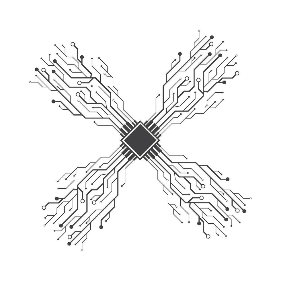 Circuit illustration design vector
