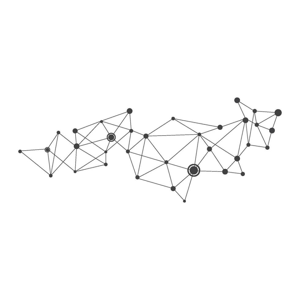 Polygonal Space Background with Connecting Dots and Lines vector