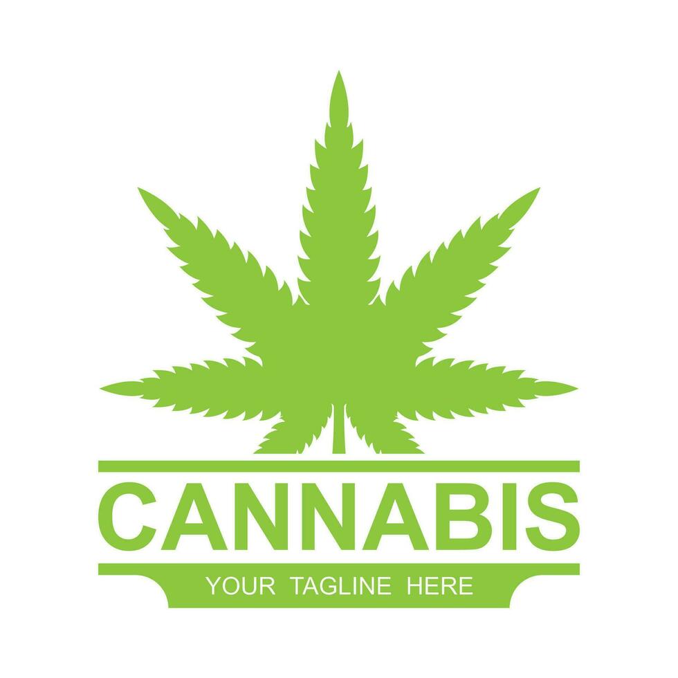 Cannabis leaf logo vector icon illustration design