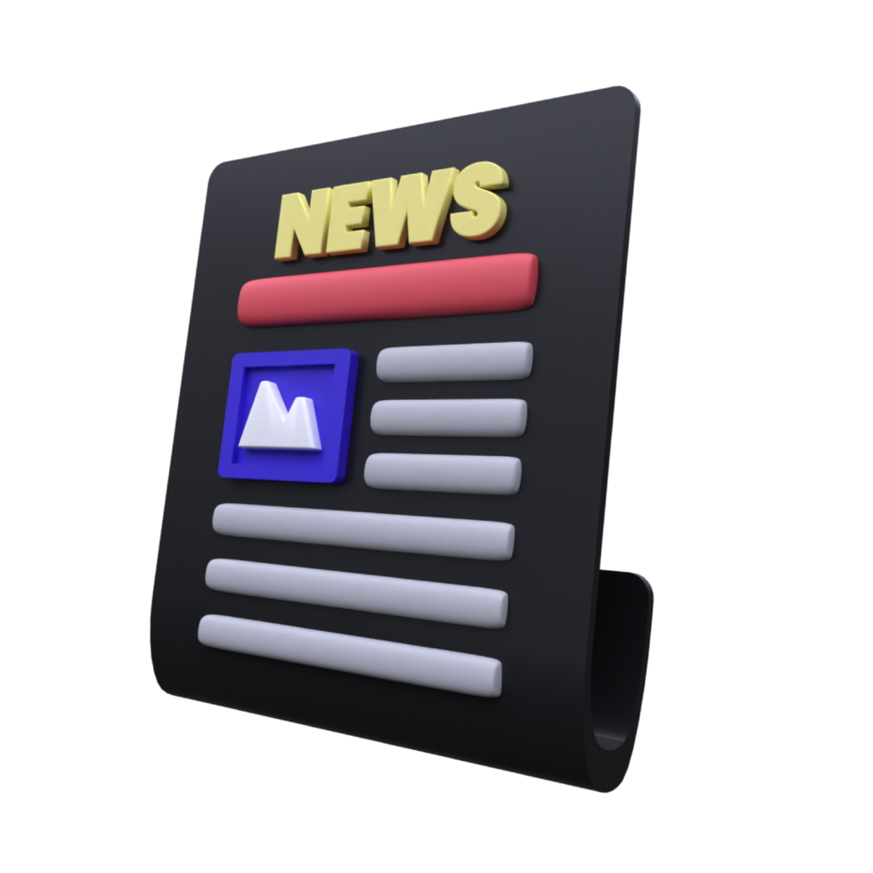 unique 3d rendering news icon illustration.Realistic vector illustration. png