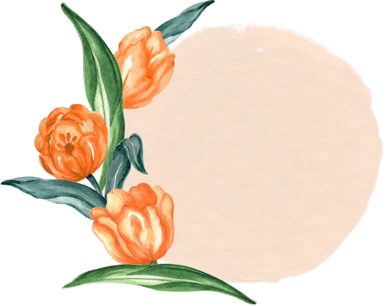 Tulips wreath greetings template invitation card png