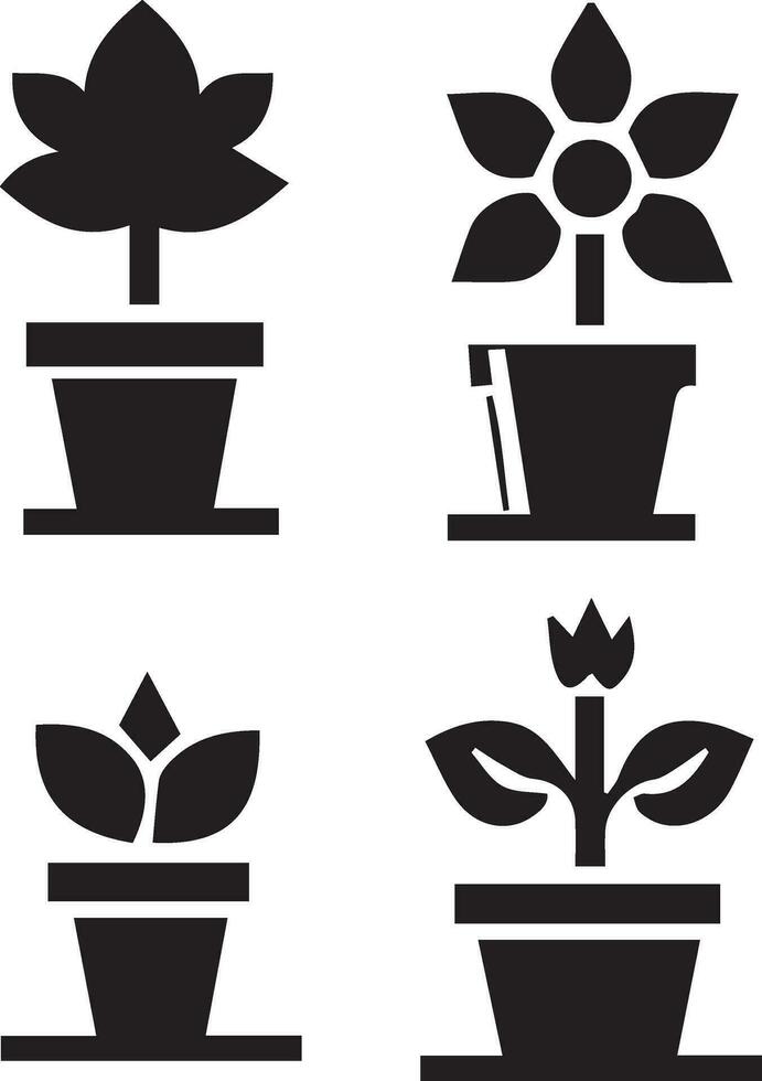 planta icono vector Arte ilustración negro color