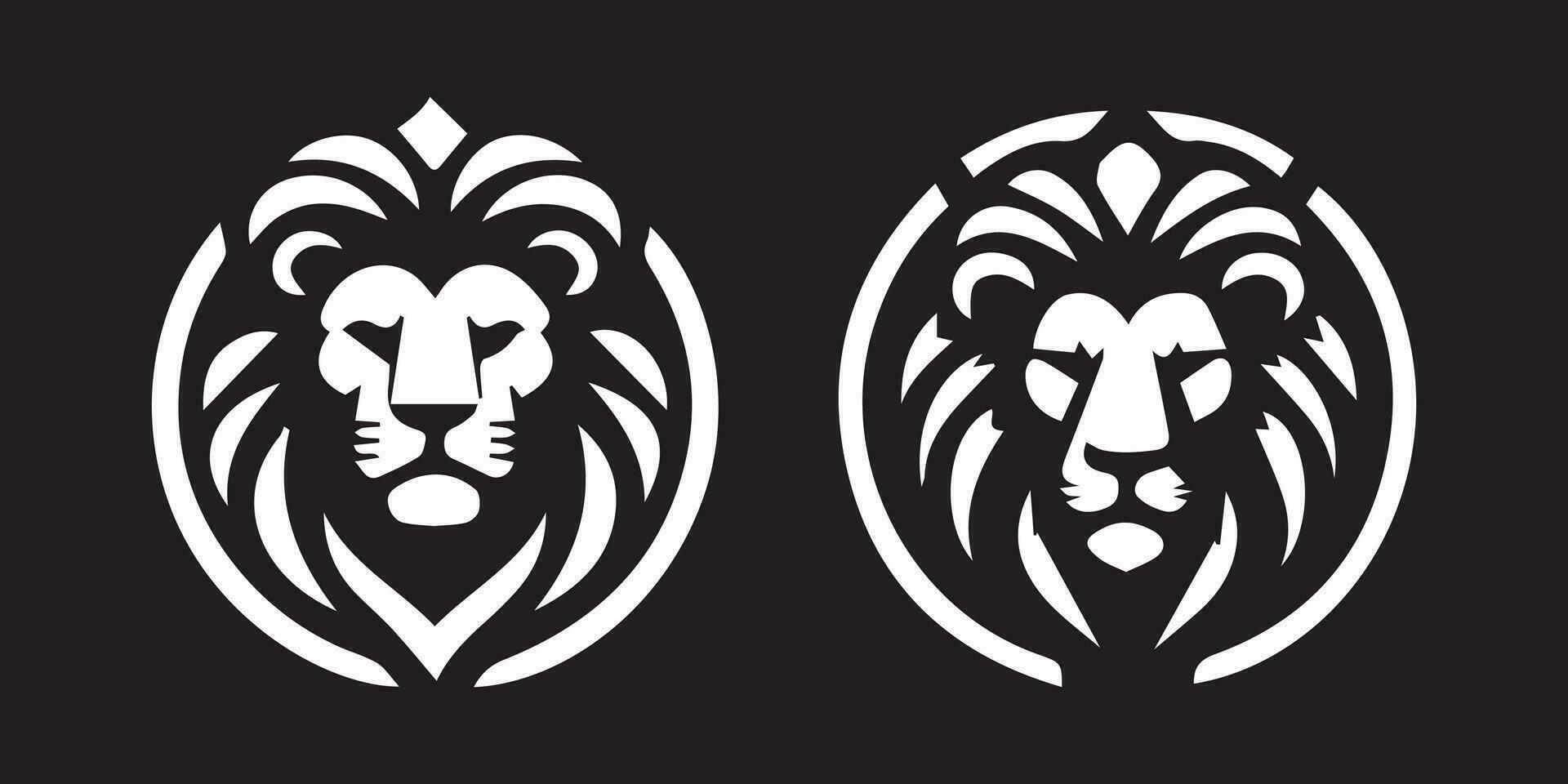 Lion Head Logo Vector Template Illustration Design