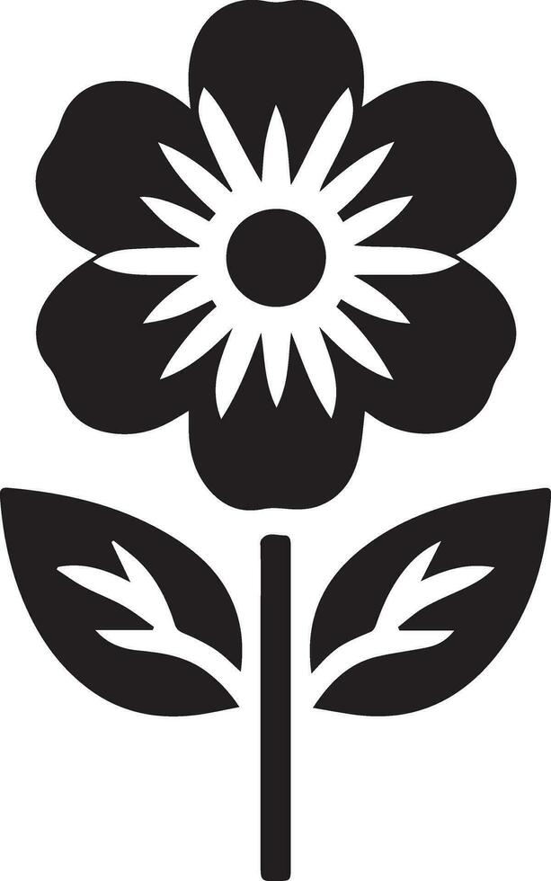 Minimal Flower Icon vector art illustration black color white background 17