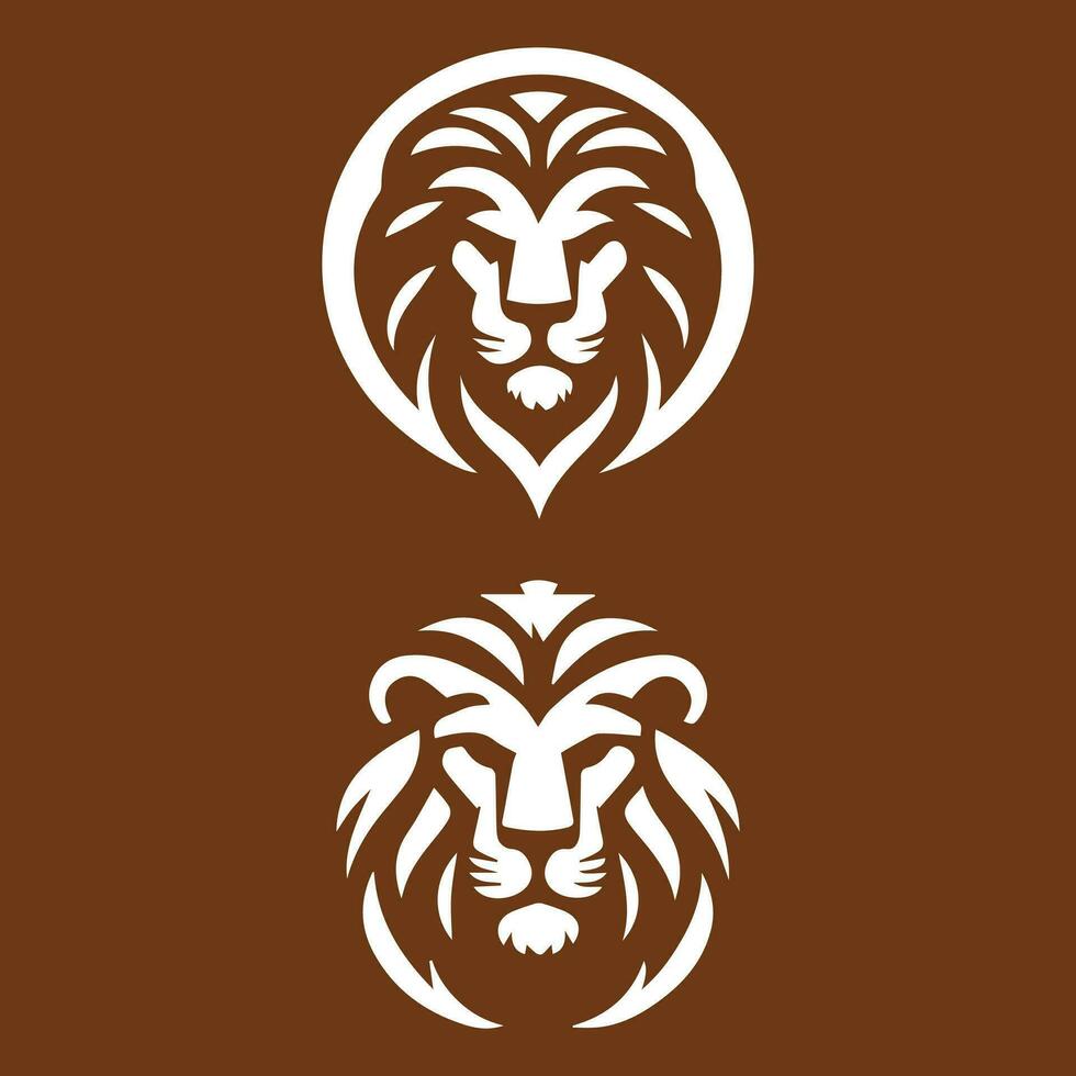 Lion Head Logo Vector Template Illustration Design