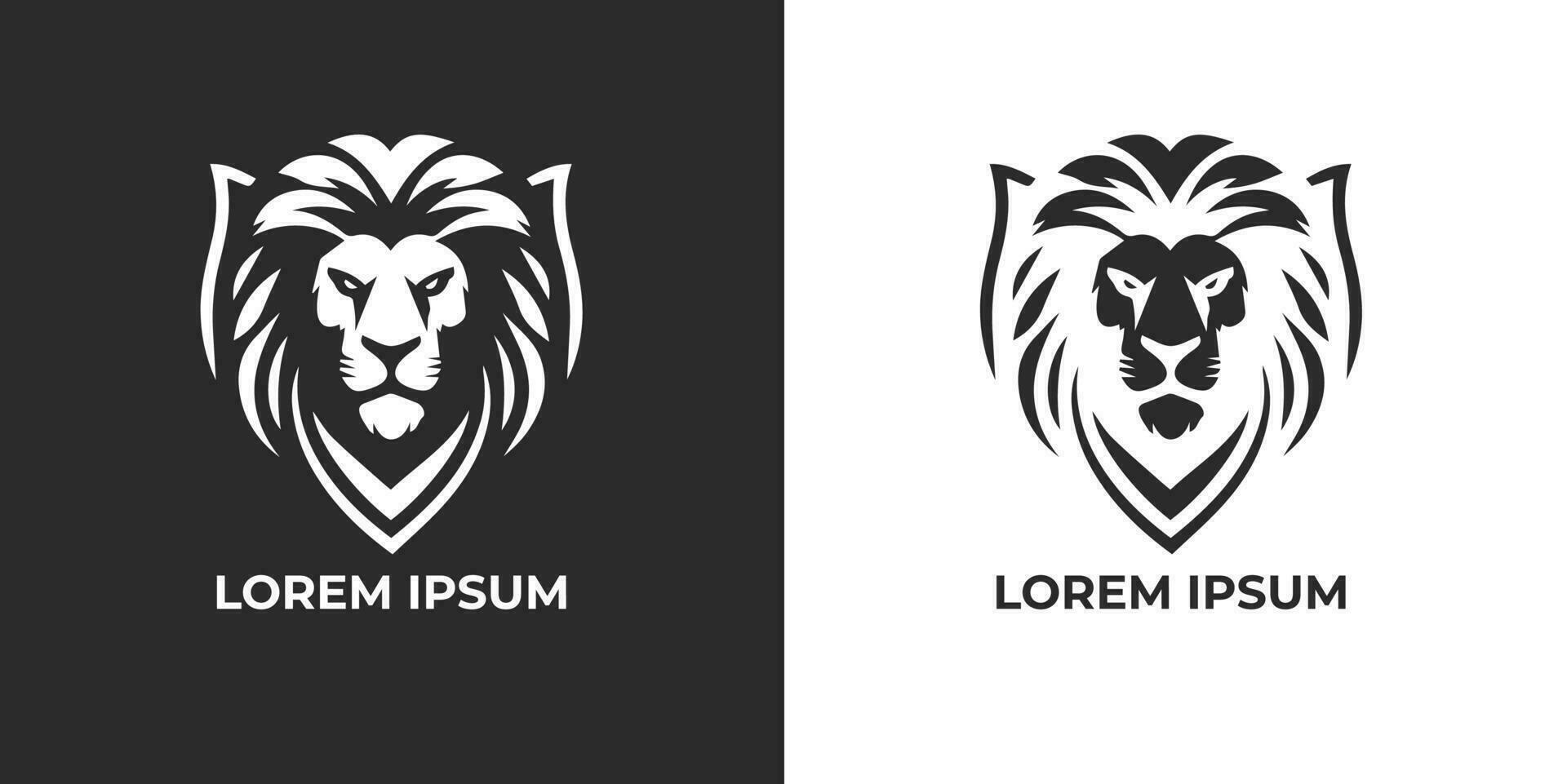 Lion Head Logo Vector Template Illustration Design