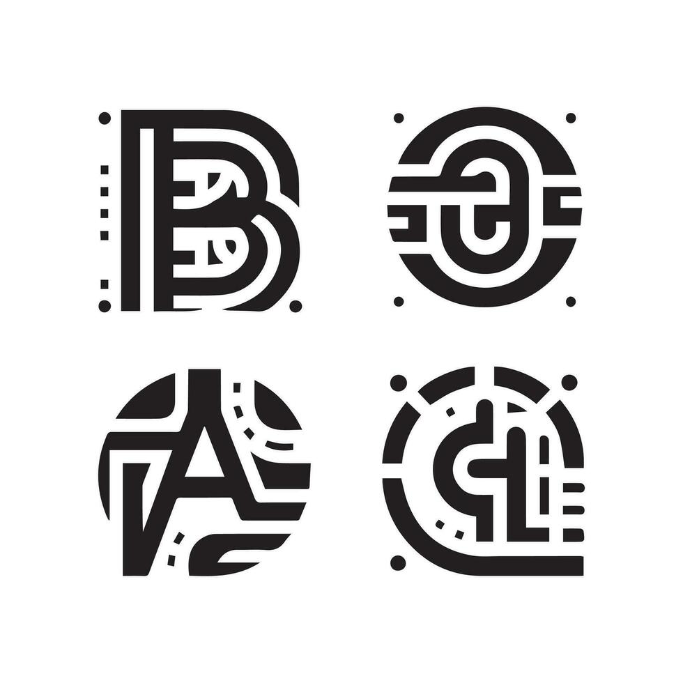 Modern unique letter logo set icon design template elements. vector