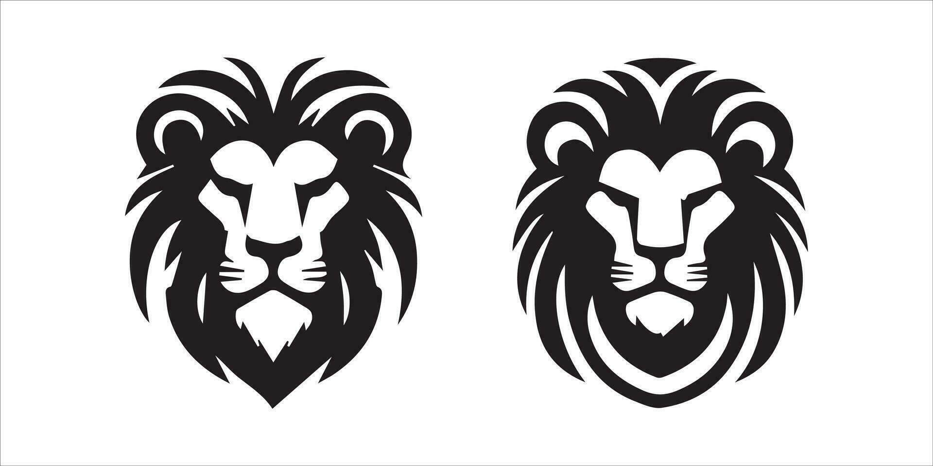 Lion Head Logo Vector Template Illustration Design