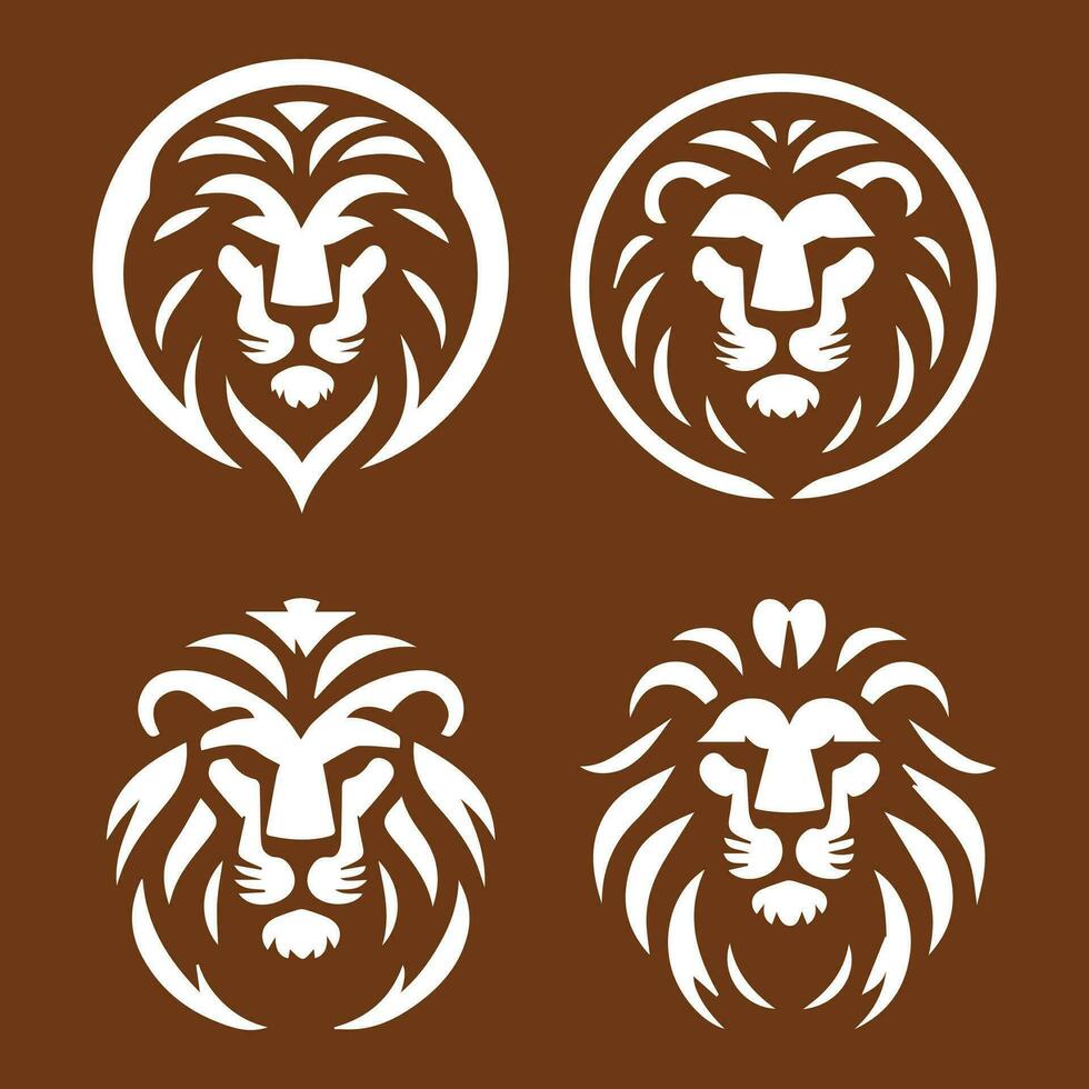 Lion Head Logo Vector Template Illustration Design