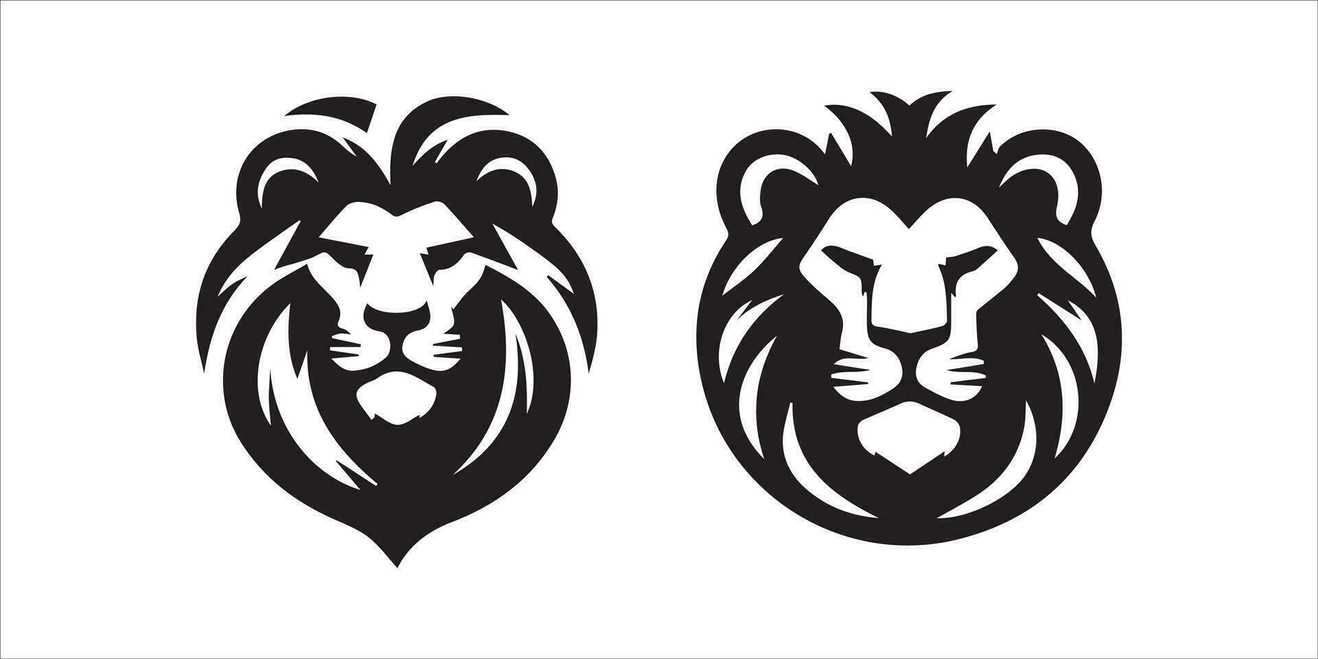 Lion Head Logo Vector Template Illustration Design
