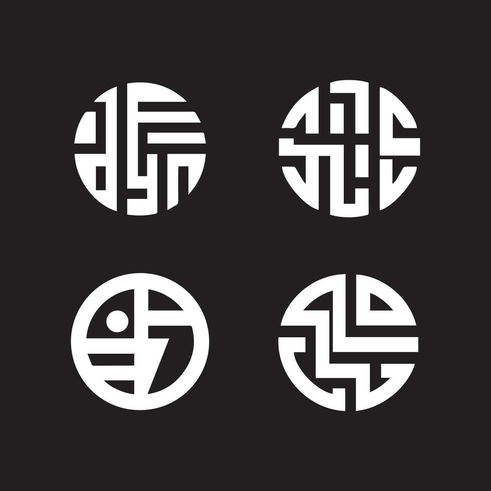 Modern unique letter logo set icon design template elements. vector