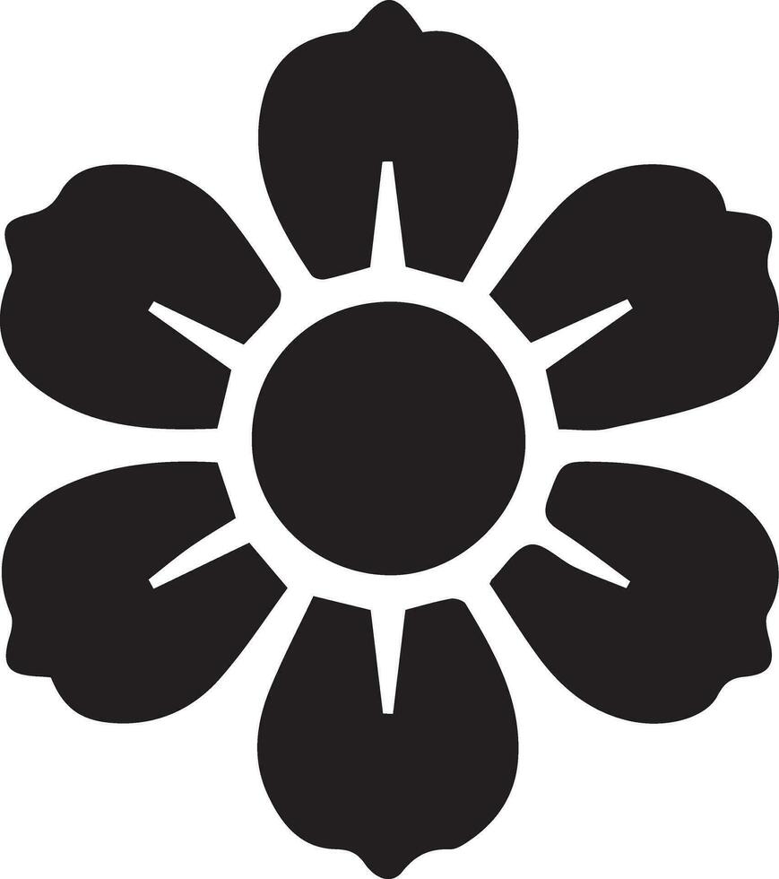 Minimal Flower Icon vector art illustration black color white background 8