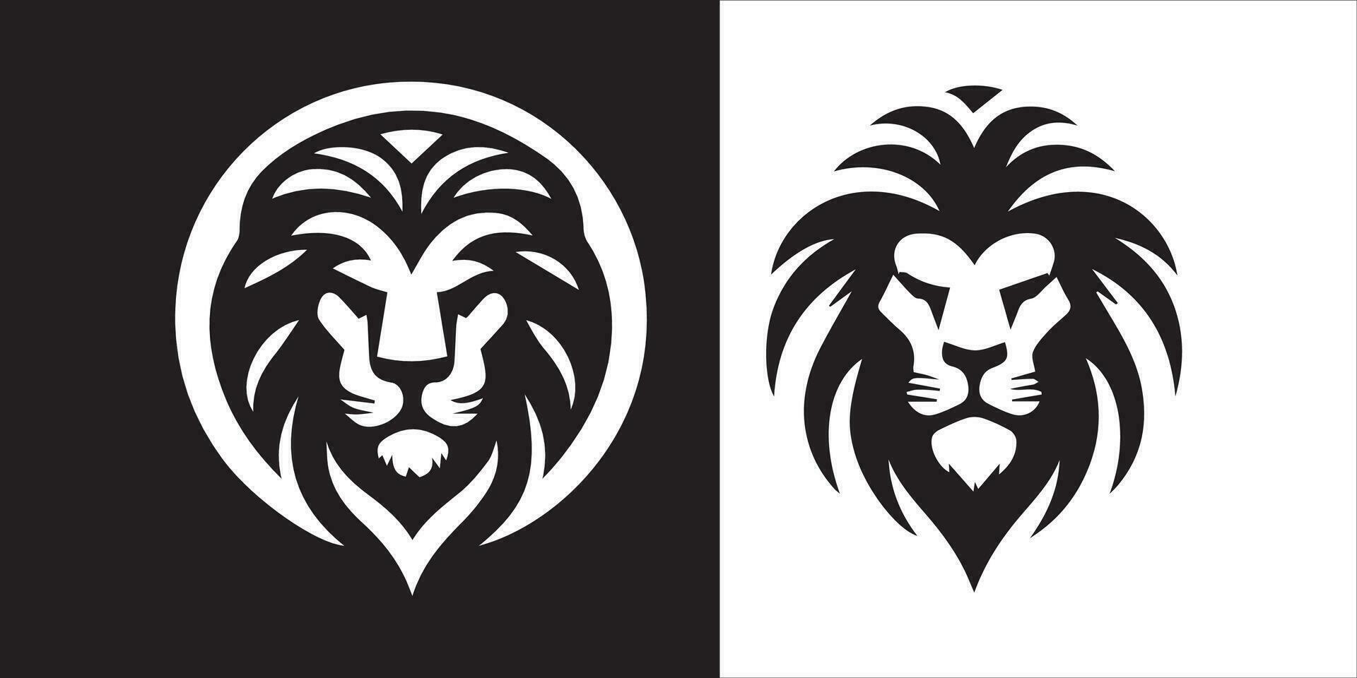 Lion Head Logo Vector Template Illustration Design