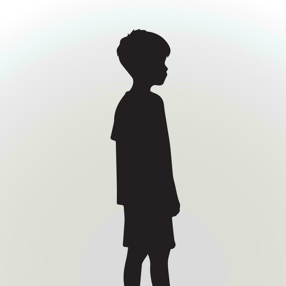 Silhouette design of lonely young man vector