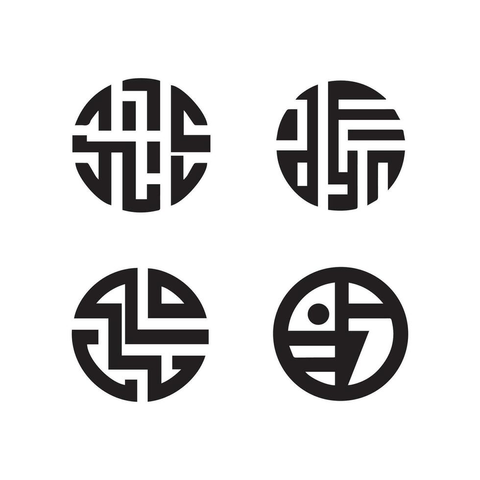 Modern unique letter logo set icon design template elements. vector