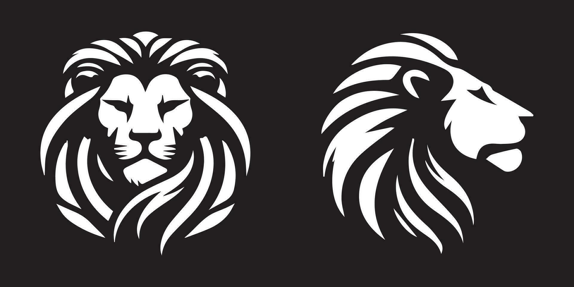 Lion Head Logo Vector Template Illustration Design