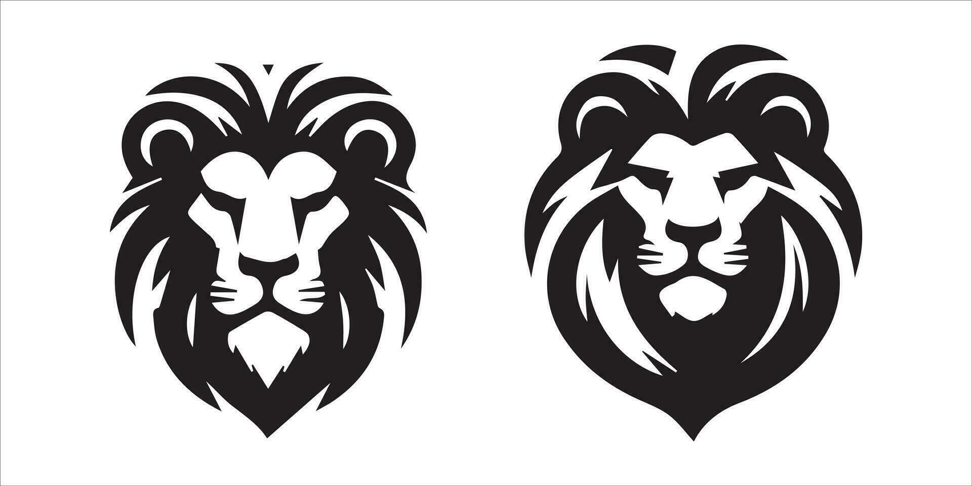 Lion Head Logo Vector Template Illustration Design