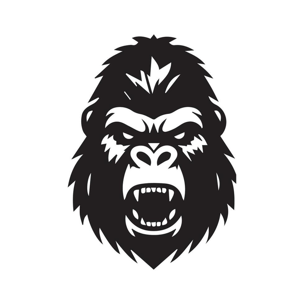 enojado gorila logo - gorila icono, vector ilustración