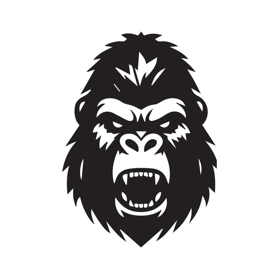 Angry Gorilla logo - Gorilla icon, vector illustration