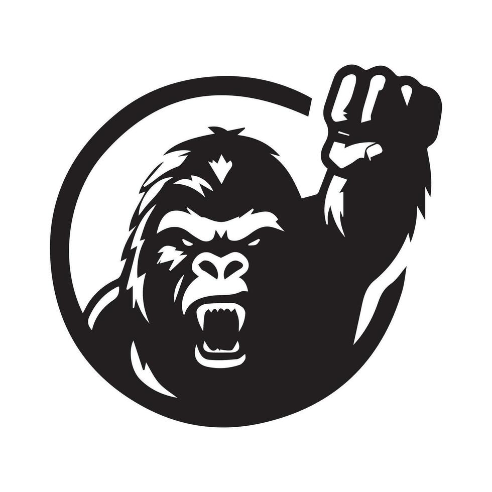 Angry Gorilla logo - Gorilla icon, vector illustration