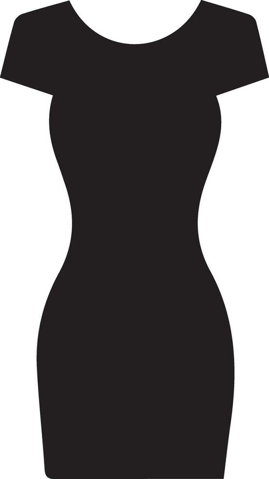 Female Dress vector art illustration black color silhouette 30