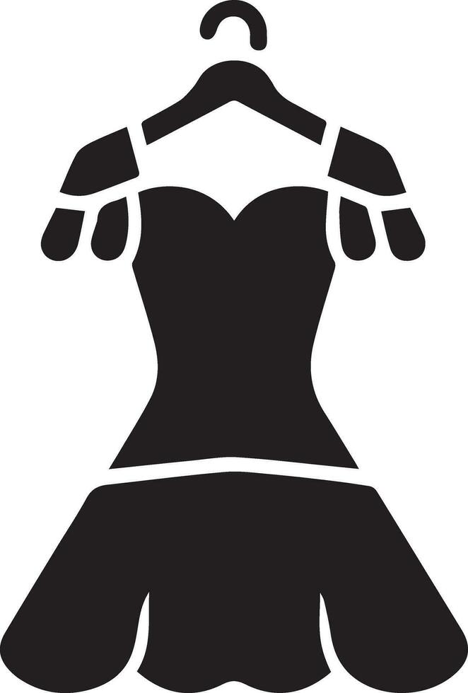Female Dress vector art illustration black color silhouette 24
