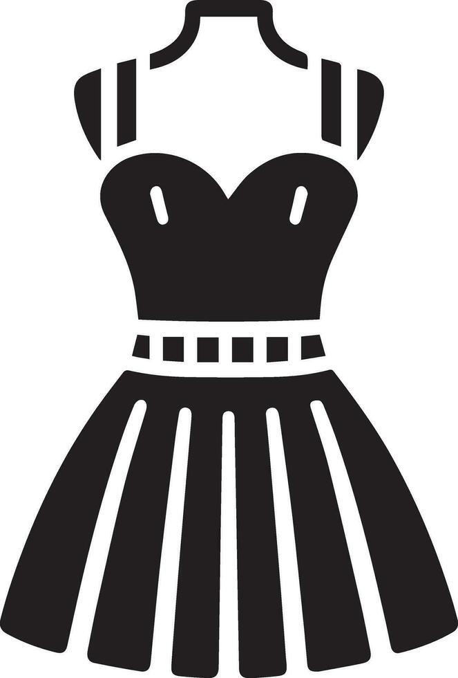 Female Dress vector art illustration black color silhouette 19