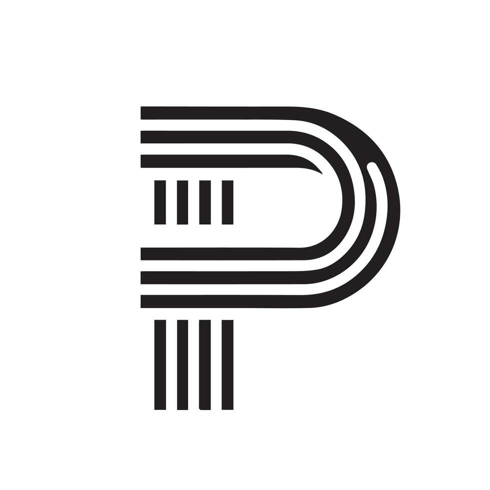 Simple Initial Letter P Logo. vector