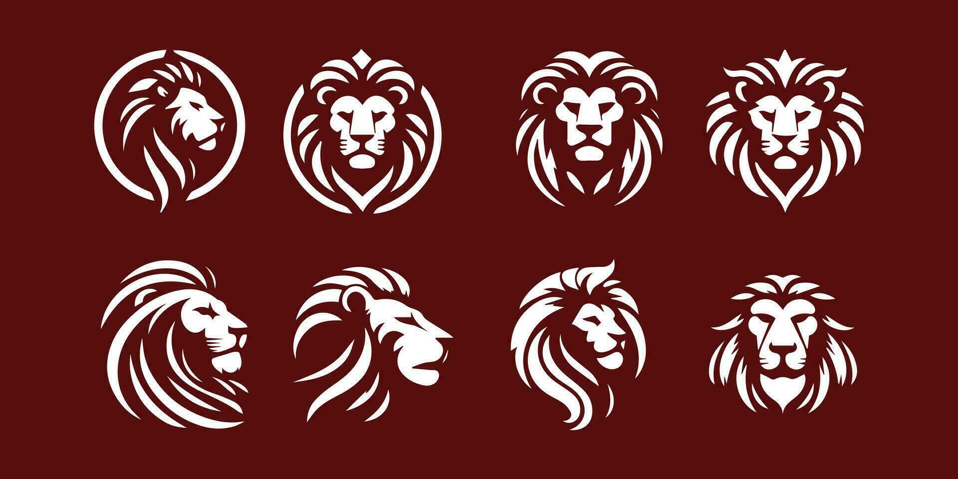 conjunto de logotipo de león. colección de diseño premium. ilustración vectorial vector