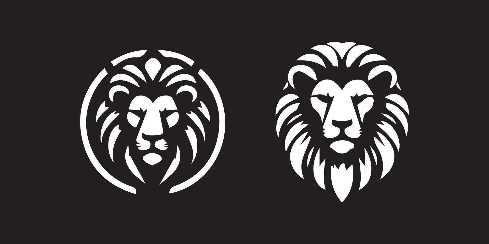 Lion Head Logo Vector Template Illustration Design