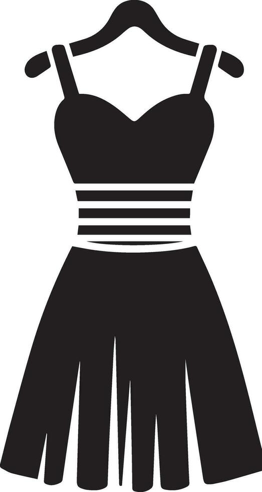 Female Dress vector art illustration black color silhouette 10