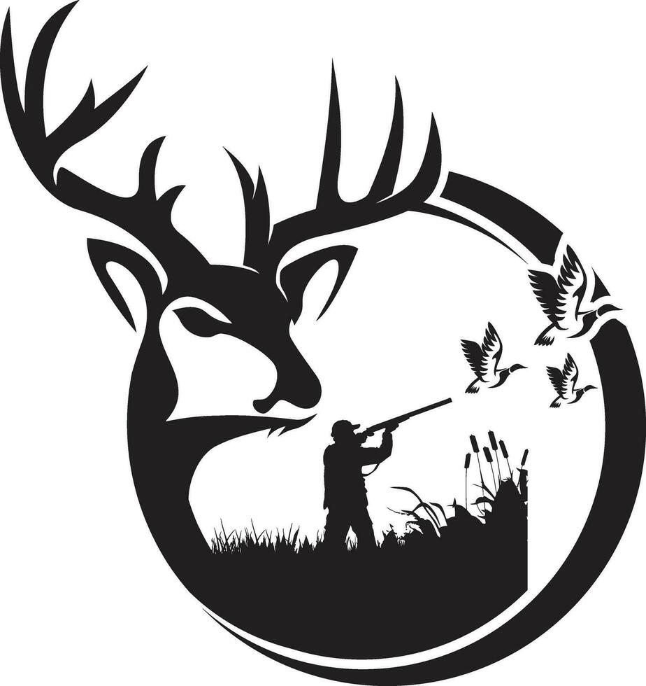 Hunting deer logo vector
