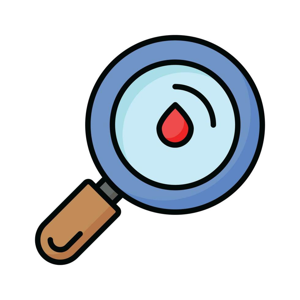 Magnifier with color drop, concept vector of color search, research