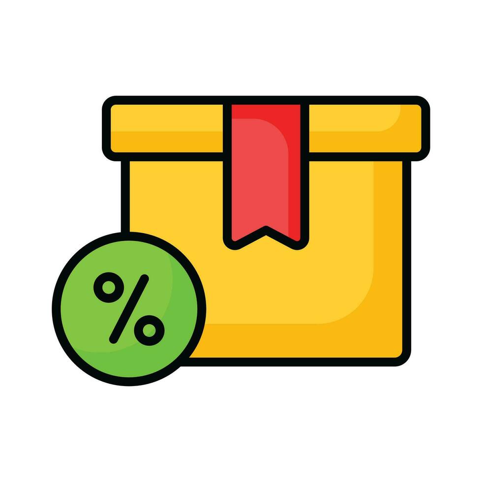 Discount label with parcel package showing concept icon of delivery discount vector