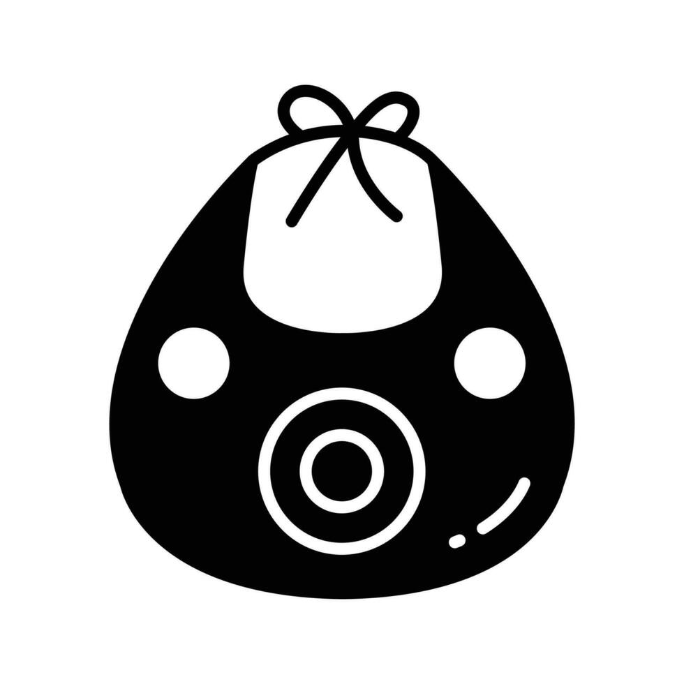 Newborn clothing accessory, baby apron vector design, customizable icon of baby bib