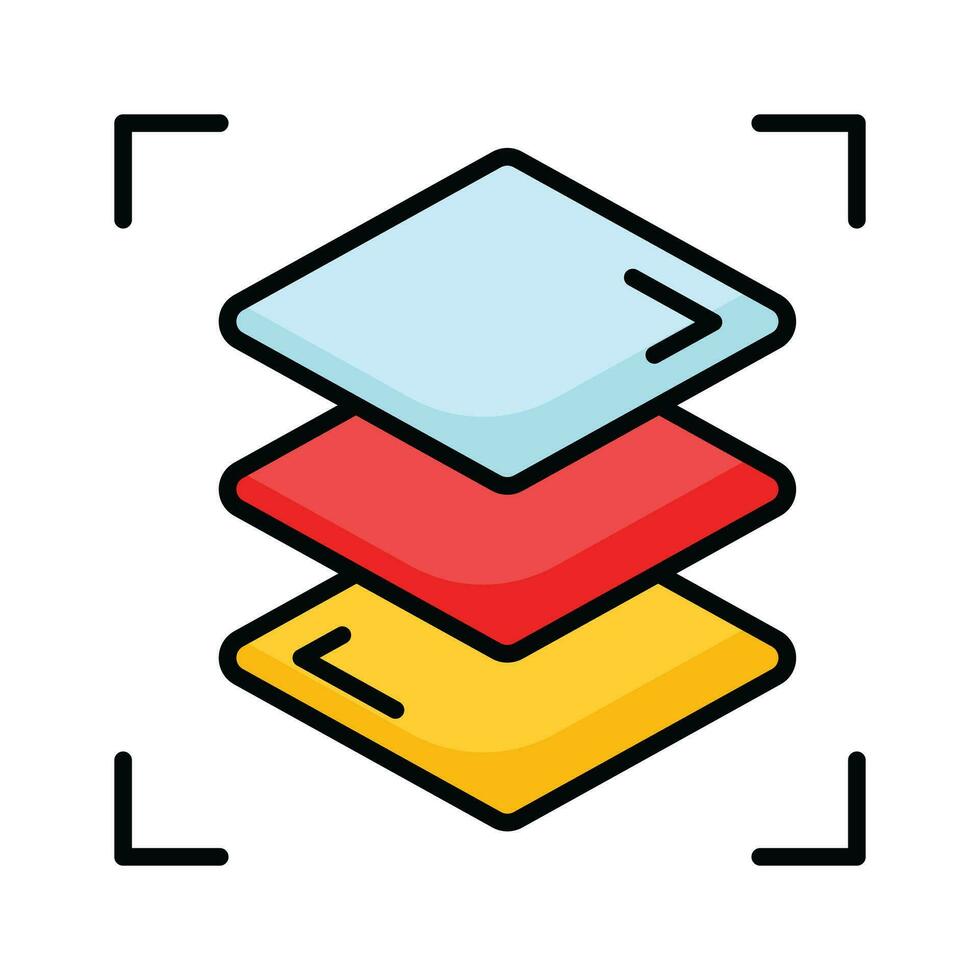 Arrangement things on layers, Three layers stacked on top of each other, layers vector design