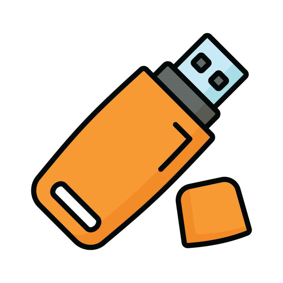 Universal serial bus, modern flat icon of usb, external storage device vector