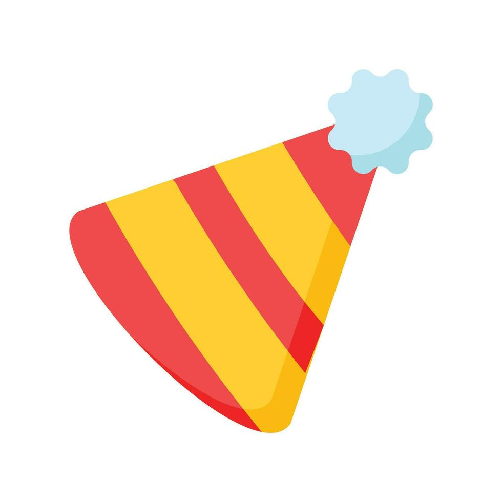 Get your hands on this carefully crafted icon of party hat in trendy style vector