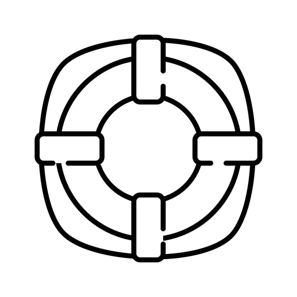 Lifebuoy icon in cute style isolated on white background, beautiful vector of lifeguard